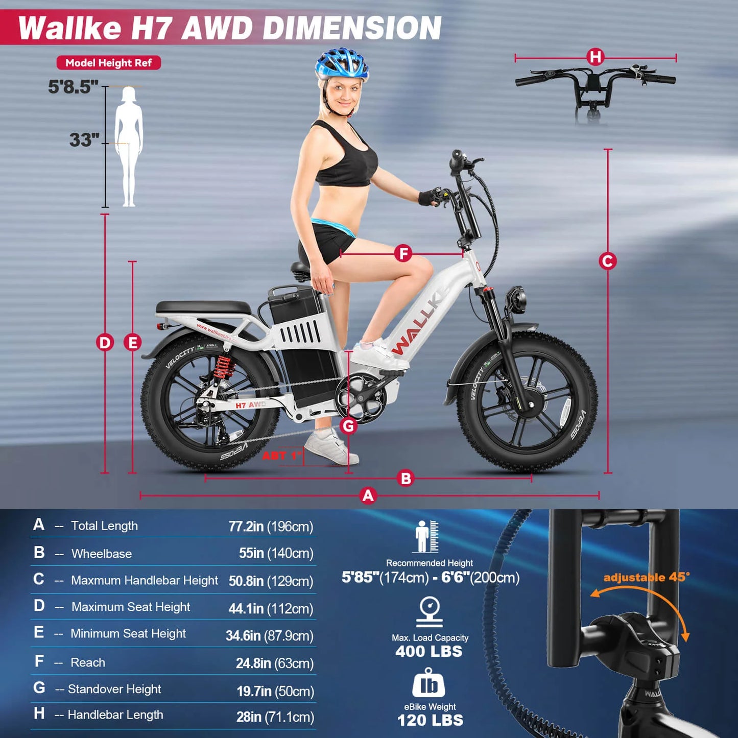 Wallke H7 Step-Thru | 3200W Ebike 40/60Ah Battery