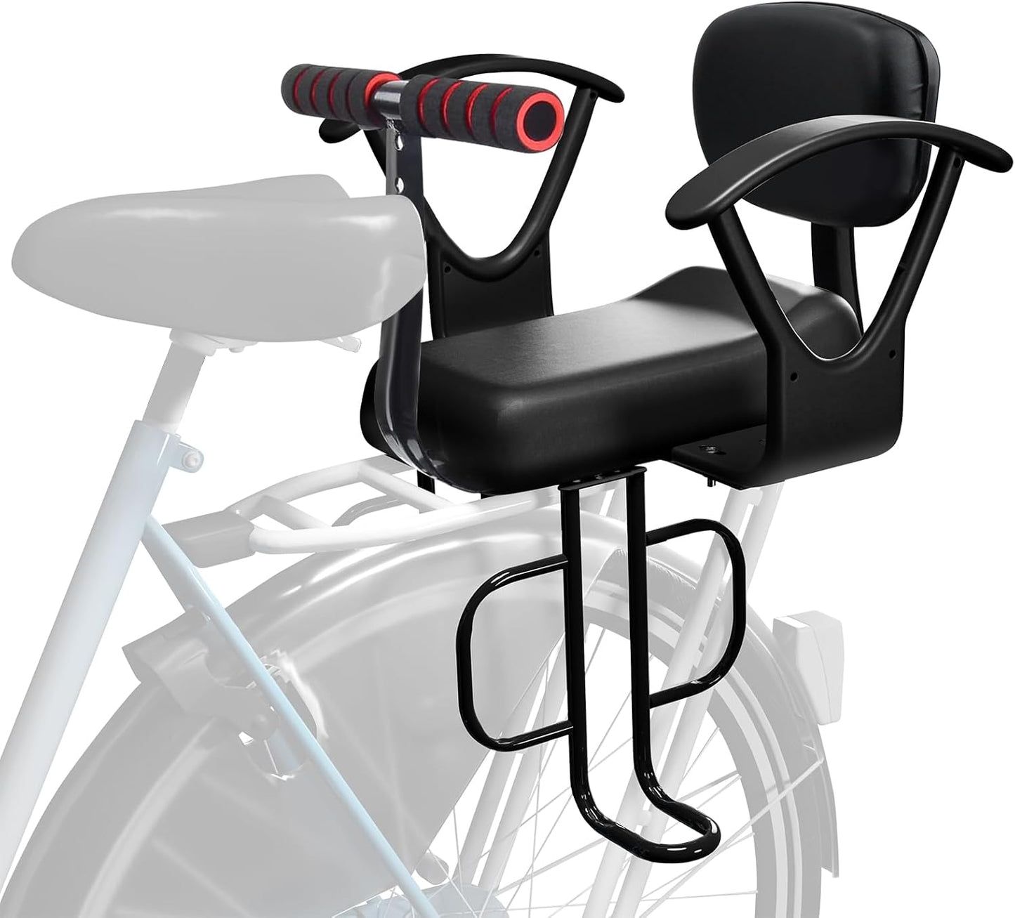 Rear Child Bike Seat with Thick Backrest, Rear Child Bicycle Seat Design for Children Aged 2 to 8 Years Old