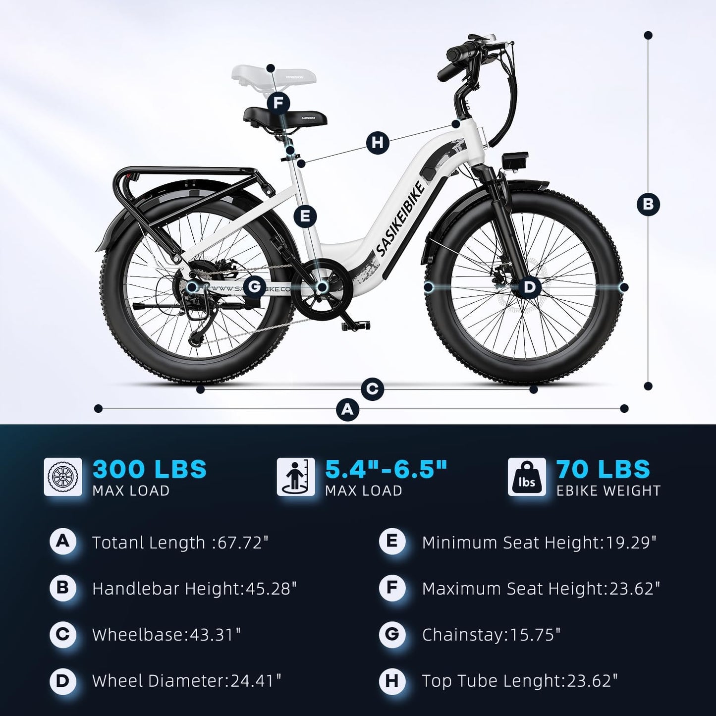 Sasikeibike 1500W Fat-Tire, Step-Through, 24" E-Bike