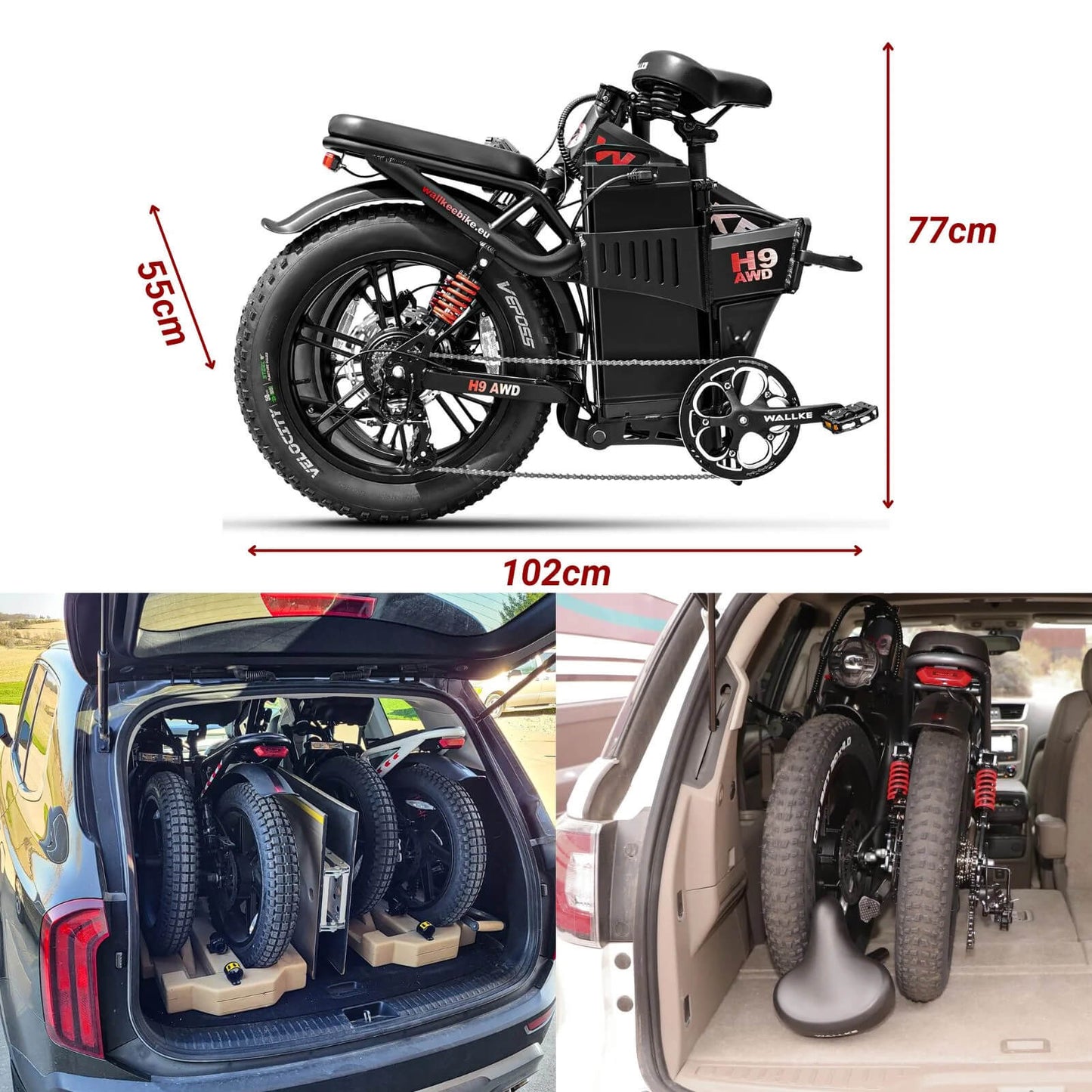 Wallke   H9   AWD   |   3200W   Folding   Ebike