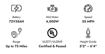 Eunorau R1 Electric Dirt Bike E-MX
