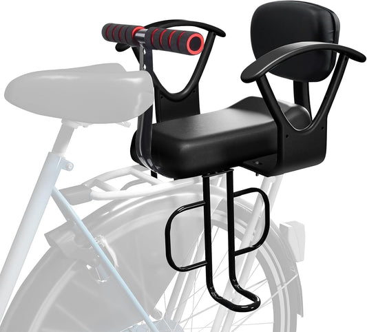Rear Child Bike Seat with Thick Backrest, Rear Child Bicycle Seat Design for Children Aged 2 to 8 Years Old