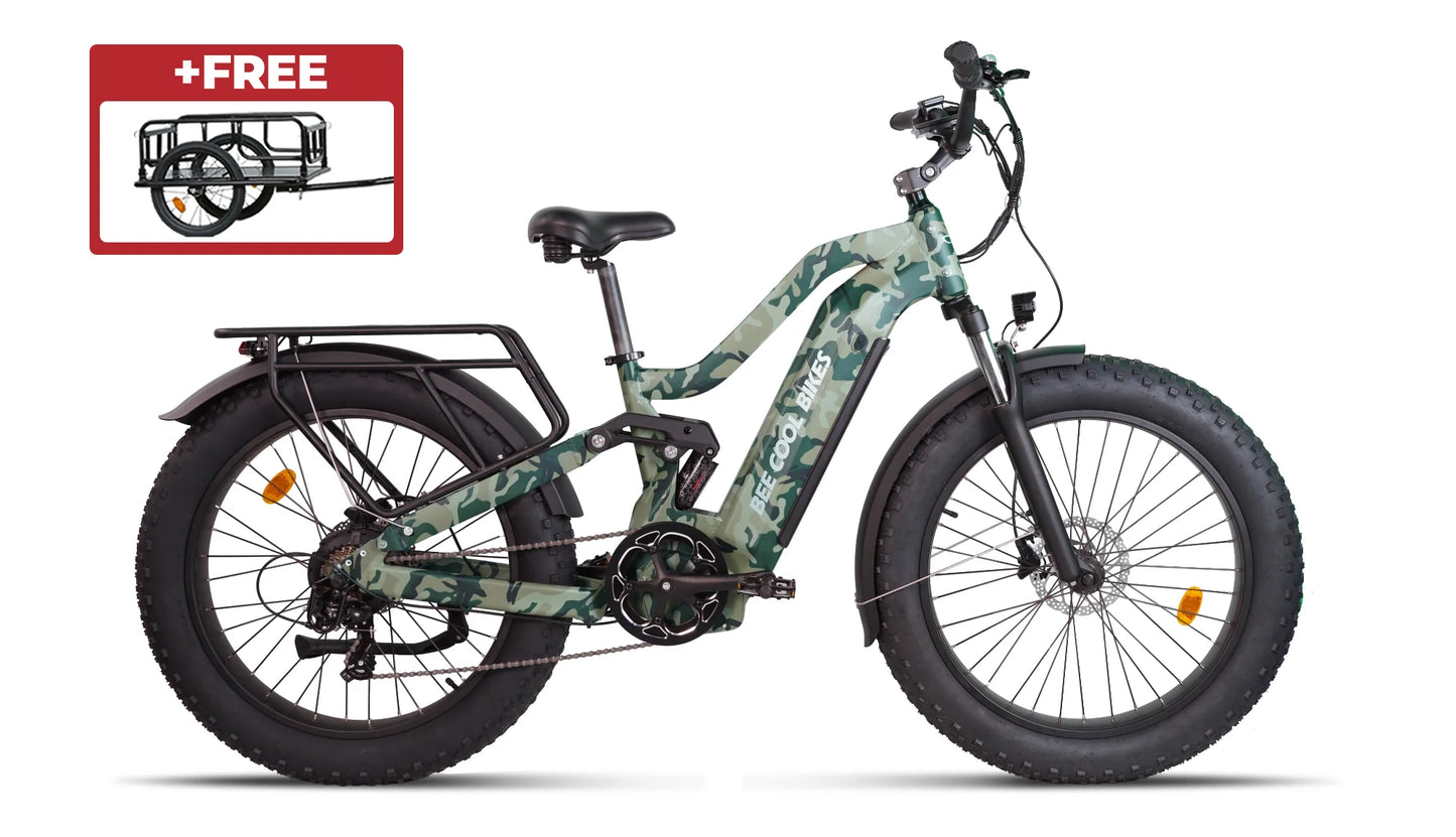 Bee Defender Super Frame Full Suspension Mountain Ebike