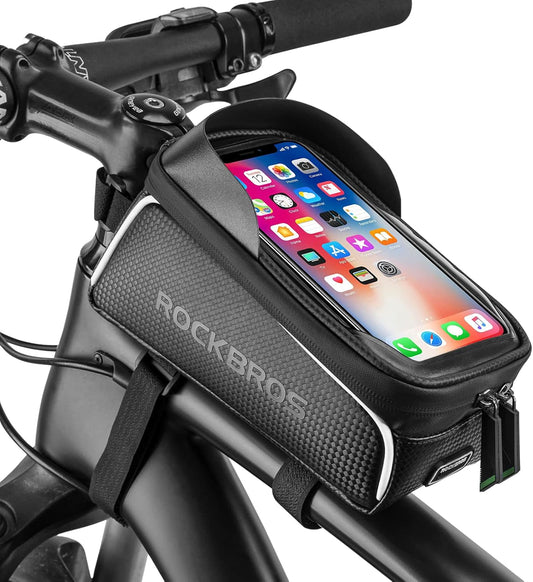ROCK BROS Bike/Bicycle Phone Front Frame Bag, Waterproof, Tube Bag,Cycling Pouch