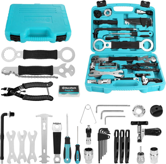 DURATECH 41 Pieces Bike Repair Tools, Complete Bike Tools Kit with Storage Box