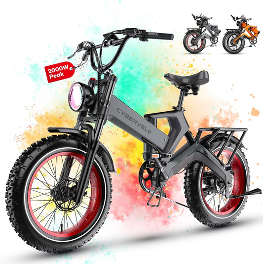 1000W(Peak 2000W) Folding Electric Bike for Adults,35MPH 100Mile,48V 25Ah Removable Battery,20" x 4.0 Fat Tire Foldable Electric Bicycle