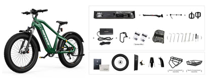 HOVSCO™ HovAlpha 26" Long-Range Fat Tire E-Bike