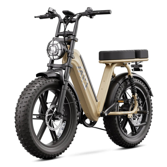 TST® R7 1500W Full Suspension Moped-Style Electric Cargo Bike