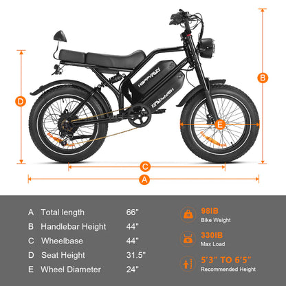 HappyRun G70 Pro Single-Motor Dual-Battery Electric Cargo Bike