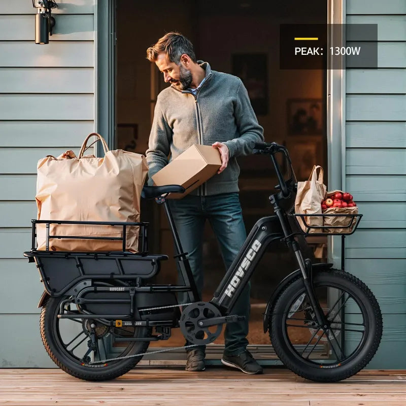 HOVSCO™   HovCart   20“   Step-Thru   Electric   Fat   Tire   Cargo   Bike