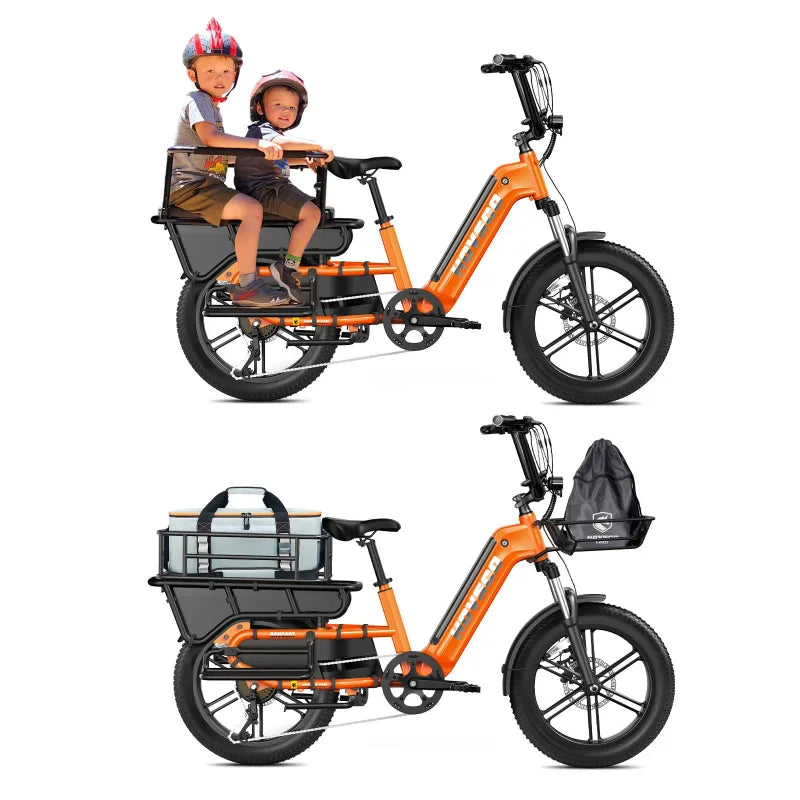 HOVSCO™   HovCart   20“   Step-Thru   Electric   Fat   Tire   Cargo   Bike